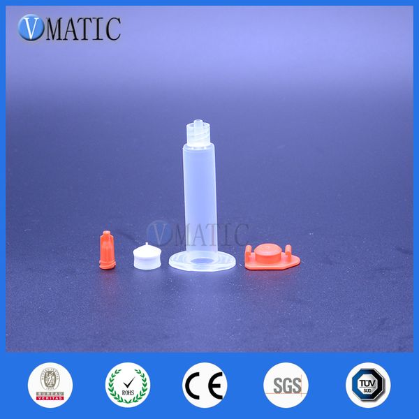 PLÁSTICO VMATIC 1,800SETS / LOT 5CC 5 ML Sistema de jeringa de dispensación de pegamento neumático de aire transparente con (barril + pistón + tapa de punta)