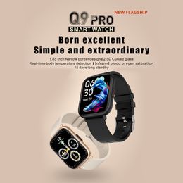 1.85 "grand écran TFT IP68 étanche moniteur de fréquence cardiaque température corporelle haute qualité Sport montre intelligente