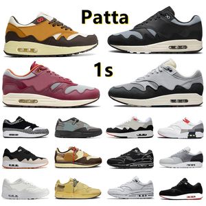 1 87 hommes femmes Chaussures de course 1s Patta Aqua Noise Noir Gris Monarch Night Maroon Baroque Brown Cave Stone Saturn Gold London Amsterdam Elephant Sports Sneakers 36-45