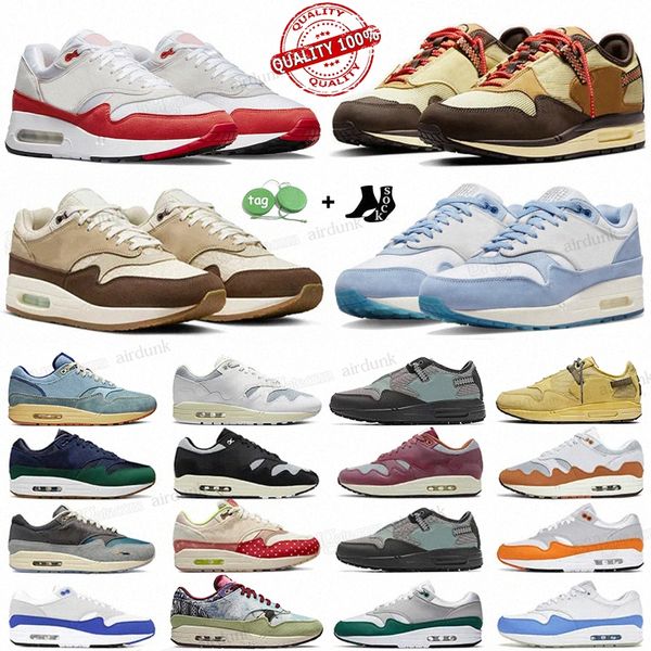 1 87 chaussures de course pour hommes femmes Big Bubble Red Dirty Denim Cactus Jack Concepts Saturn Gold Baroque Brown Patta x Summit White baskets sport de plein air 32mO #