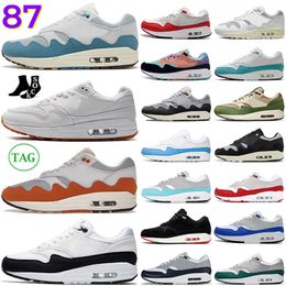 1 87 chaussures de course hommes femmes Patta Waves 1s 87s blanc noir gomme Monarch bruit Aqua Treeline Sean Wotherspoon Rush hommes femmes baskets baskets de sports de plein air