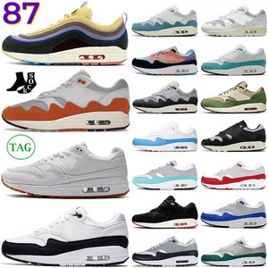 1 87 chaussures de course hommes femmes Patta Waves 1s 87s Blanc Noir Gum Monarch Noise Aqua Treeline Sean Wotherspoon Bred hommes baskets baskets de sports de plein air