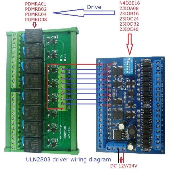 1-8CH NPN/PNP 30MA a 10A Digital IO Amplificador Módulo de relé DC12V/24V PLC IO Board para control industrial RS485 PTZ
