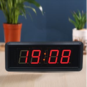 High quality 1.8-inch 4 digits red minute second countdown LED display remote control indoor single-side aluminum frame wall hanging clock can be wholesale