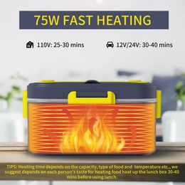 1.8L Electric Lunch Box Portable Lunch Warmer Food Warmer Adult Car Fast Heating Lunch Box With Leak Proof Lid US Plug