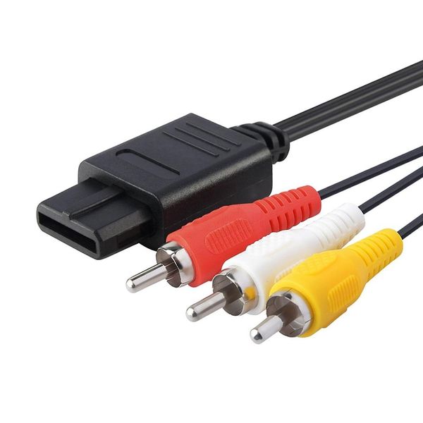 1,8 m 3RCA Audio TV Cable de vídeo Cable AV para N64 GameCube GC SNES DHL FEDEX UPS ENVÍO GRATIS