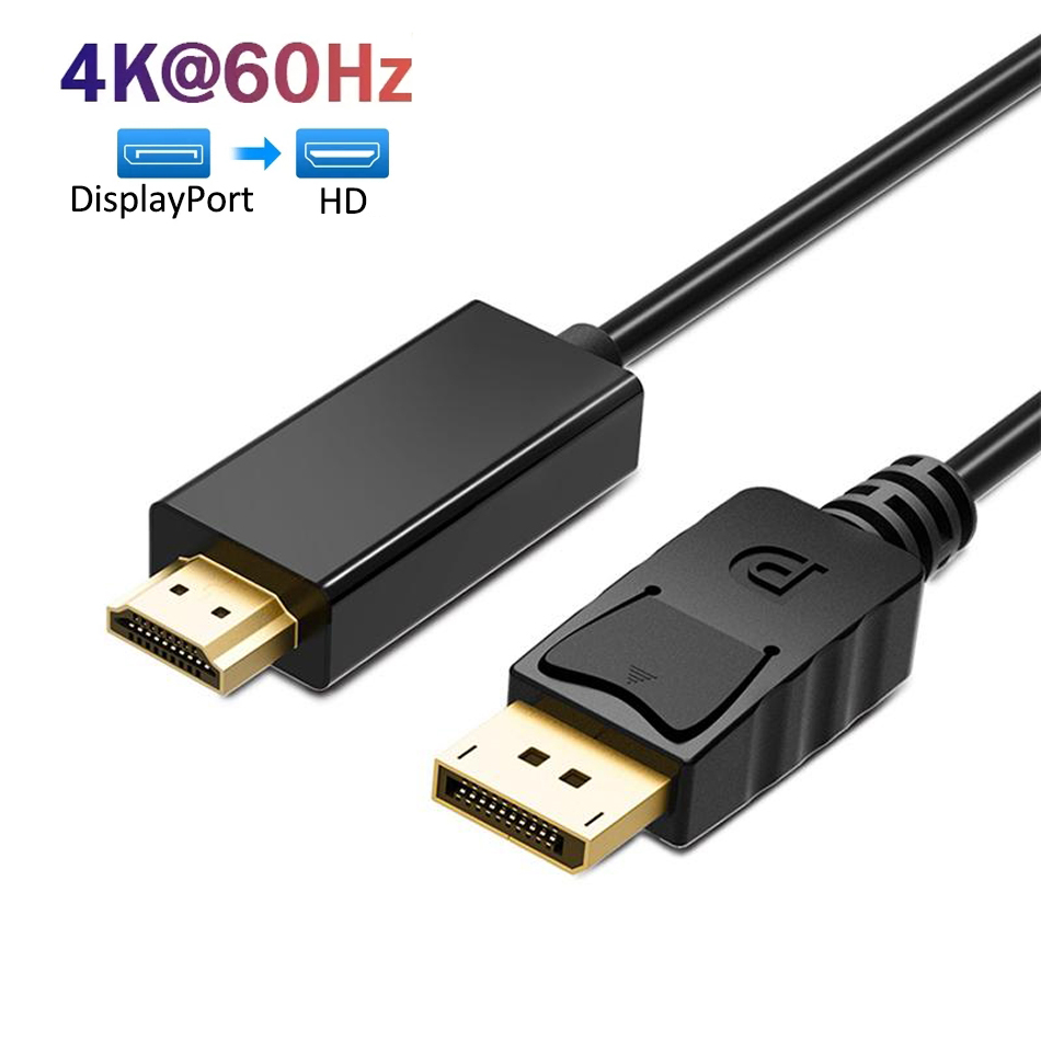 Adattatore per cavi Displayport DP a HDTV da 1,8 M/6 piedi 4K Display Port 1080P a convertitore HD per PC portatile proiettore