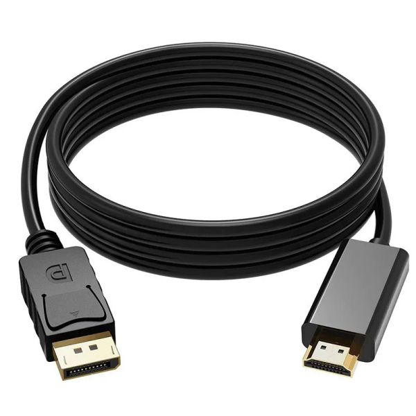 Cable de pantalla de 1,8 M/6 pies, Cable adaptador macho DP macho a HDTV de alta velocidad, Cables convertidores para PC, Macbook, proyector HDTV