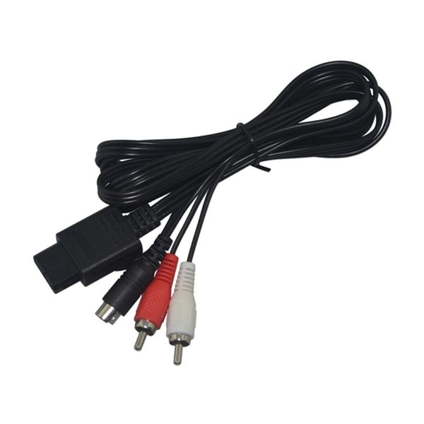 1.8m 6FT Câble S-Vidéo de haute qualité 3 Cordon AV RCA pour N64 pour SNES pour GameCube NGC DHL FEDEX EMS