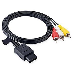 1.8m 6ft RCA TV AUDIO VIDEO STEREO AV-kabel voor Nintendo 64 N64 SNES NGC GAMECUBE