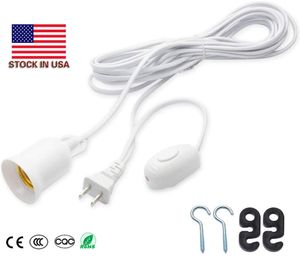 1.8M 6 M Netsnoer Kabel E27 Lamp Bases Ronde Plug met Schakelkabel voor Kroonluchter Lamp Houder Lamp 85-265V Opknoping Lichte aansluiting