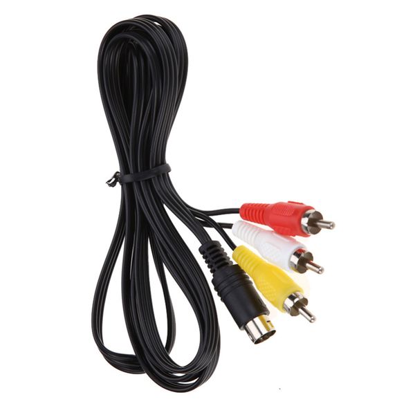 3 RCA 1,8 m 9Pin Audio Video Cable AV Cable adaptador de conexión A/V para Sega Genesis 2 3 Cable de juego