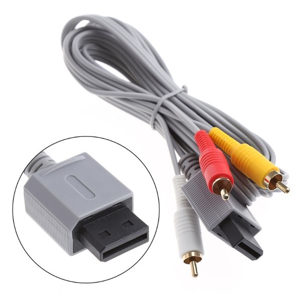 1.8 m Audio Vidéo AV Câble Composite RCA A/V Cordon Adaptateur pour Wii WiiU DHL FEDEX UPS LIVRAISON GRATUITE