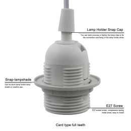 1,8 m E27 Lampbasishouder Keerkabel kabel EU hangende led -leding lichtbeveiliging lamp bollen Socket koordadapters met schakelaar 220V
