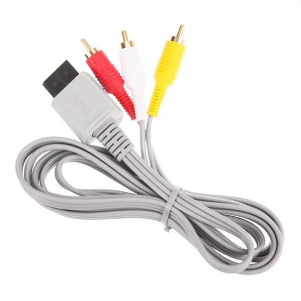 Cable compuesto de Audio y vídeo AV, 3 RCA, chapado en oro, 1,8 m, para mando de Nintendo Wii