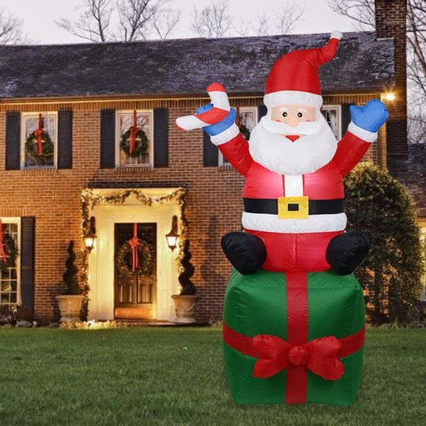 Adornos navideños 1,8 M inflable Papá Noel adornos al aire libre fiesta de año de Navidad hogar jardín patio decoración UE EE. UU. Plug1