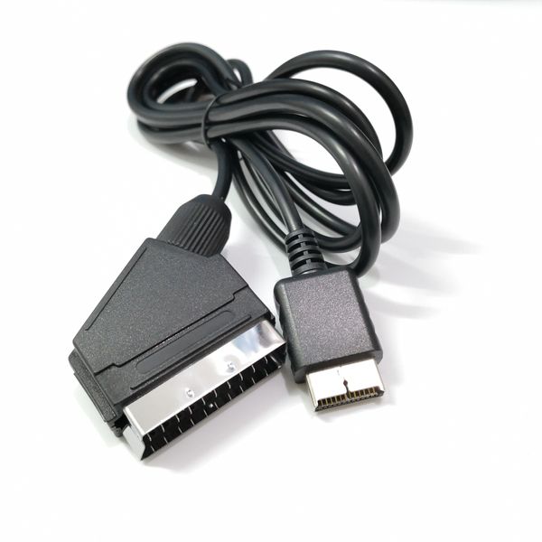 1.8m RGB SCART TV Cable TV AV Cable de conexión de reemplazo de plomo para Sony PlayStation PS2 PS3 para consolas PAL/NTSC