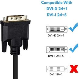 Câble vidéo de 1,8 m DVI 24 + 1pin vers VGA 15pins Connectez le projecteur d'écran du moniteur PC et la résolution TVHigh Video CableHigh Resolution Video Cable