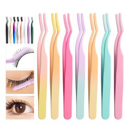 Pince à cils de 1.8mm d'épaisseur, dispositif d'assistance à la longueur des cils, pince à épiler en Silicone de couleur dégradée, outil d'assistance aux cils