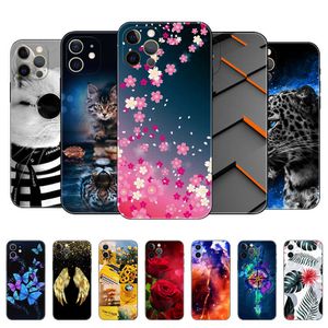 Voor iPhone 12 Case Mini Pro Max Back Telefoon Cover Apple iPhone12 12Pro Silicon Soft Bag Black TPU Case