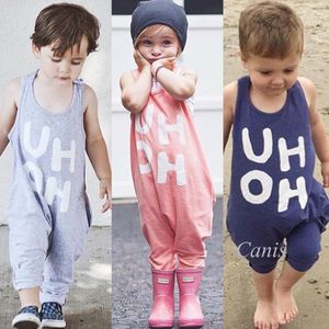 Pelele informal de verano para bebé, niño y niña de 1 a 8 años, sin mangas, con estampado de letras, mono, ropa de bebé