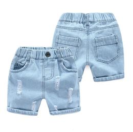 Short d'été en Denim pour bébés garçons de 1 à 8 ans, jean légèrement délavé, vêtements de Cowboy décontractés pour enfants, 240228