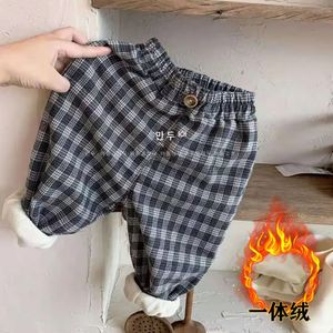 1 9 ans automne hiver 2023 enfants mode pantalon à carreaux velours épaissi pantalon décontracté pour bébé garçons filles enfant vêtements 231220