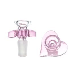 Bol en verre de conception de coeur d'amour de 1,97 pouces rose bol à fumer de style mignon 14mm 18mm outils de bang mâle accessoires de fumer pour conduite d'eau Dab Rig Ash Catcher PT5030