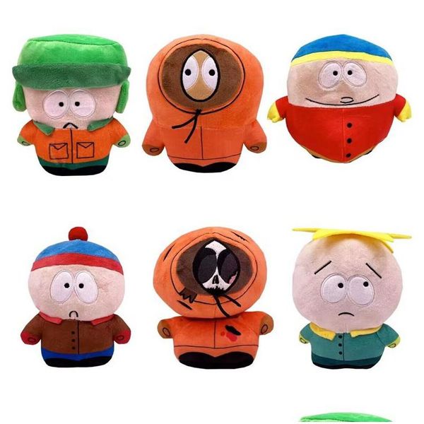 1-American Band South Park Juguete de peluche Muñeca de peluche de dibujos animados Stan Kyle Kenny Catterman Almohada Colgante Regalo de cumpleaños para niños Dha4Y