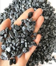 1 sac 100 g Natural Snow Black Obsidian Quartz Crystal Crystal Formid Stone Taille irrégulière 79 mm6880294