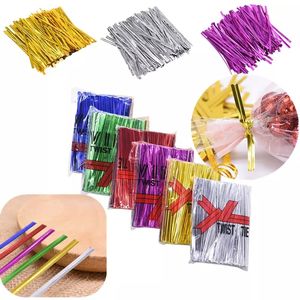 1 sac Metallic Twist Tie Fire pour Candy Lollipop Cake Cake violoncellant Bag Gift 8cm