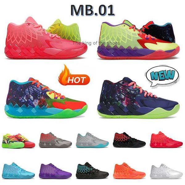 1 Ball TOP Basketball Lamelo Chaussures Hommes Baskets MB.01 Rick et Morty Be You Galaxy Beige Ridge Rouge LO UFO Black Blast Queen City Hommes BasketsMB.01