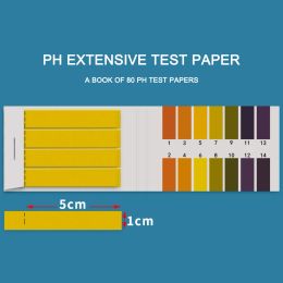 1 boek = 80 strips professionele 1-14 pH litmus papier pH-teststrips pH-indicatortester voor watercosmetica bodem speeksel zuurgraad