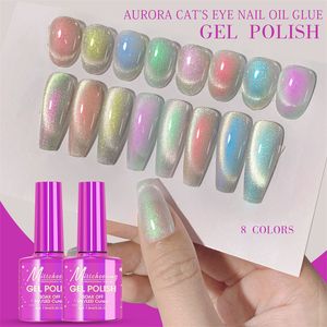 1 bouteille cristal pierre ongles Gel UV oeil de chat ongles Art Gel vernis magnétique Laser magique 5D éblouir miroitant effet gemme tremper la colle