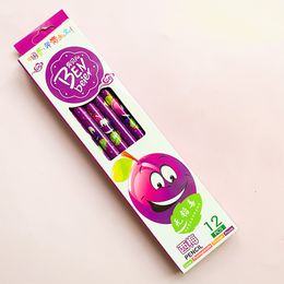 1 boîte crayons en bois mignons crayons de fruit pour l'école kawaii de papeterie coréenne fournit des accessoires d'études d'études Prix pour les enfants