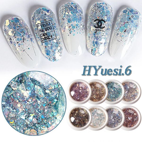 1 boîte mixte hexagones ongles paillettes classique 3D holographique paillettes flocons Nail Art poudre Gel charmes accessoires de manucure 240313