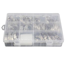 1 doos van 60 pc's gemengde laadpijpslanglik clip 304 roestvrijstalen slangclip 8-38 mm serie combinatie-assemblage