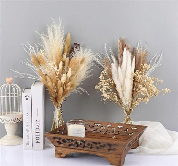 1 bouquet de vraies fleurs séchées naturelles Bouquet Pampas Herbe Gypsophile Plantes DIY Home Wedding Party Decor Festival Ceremony21256100591