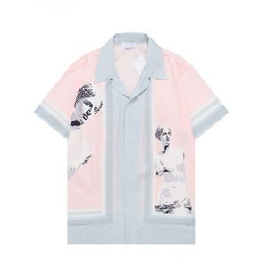 1 Casablanc-s 22ss chemises de créateurs Masao San imprimé hommes chemise décontractée femmes chemise en soie ample manches courtes t-shirt de luxe teesQ58 de haute qualité