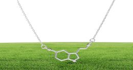 1 Estructura molecular química Collar colgante Fórmula 5HT Geométrica Exquisito Enfermera Simple Lucky Mother Madre Men039s Familia2374410