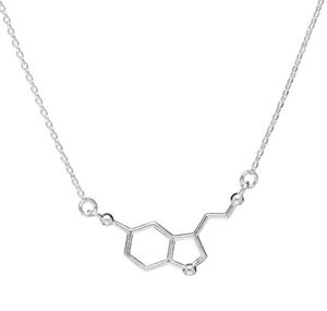 1 Structure moléculaire chimique pendentif collier formule 5ht géométrique exquise infirmière simple chanceuse femme mère hommes 039s famille8379435