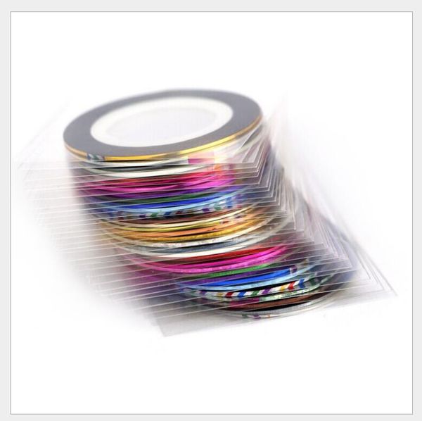 1 colore/rullo Glitter Nail Tape Line Multi-colore Striping Adesivo Liner Adesivi Nail Art Decorazione Manicure Consigli fai da te 20m