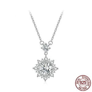 1 CT Moissanite Pendentif Pour Femmes Simulé Diamant Collier S-925 Bijoux En Argent Sterling Fille Saint Valentin Cadeau