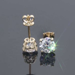 1 Ct X Totaal 2 karaat Klassieke Four Claws Stud 18 K Wit/geelgouden Moissanite diamanten oorbellen