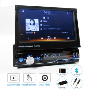 1 Din Apple Carplay autoradio écran rétractable Android-Auto Bluetooth mains libres miroir lien MP5 lecteur USB TF unité principale T100C