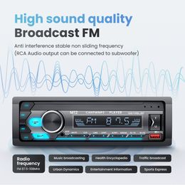 1 Din autoradio lecteur stéréo universel FM Bluetooth lecteur MP3 Auto stéréo In-dash lumières colorées assistant vocal autoradio