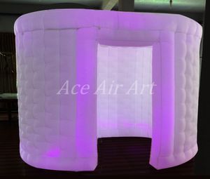 1 deur witte ovaal type verlichting opblaasbare tent voor fotocabine met 1 deurbehuizing en LED -lichten gemaakt in China