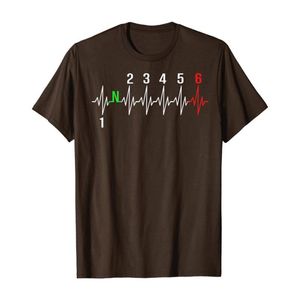 T-shirt drôle 1 Down 5 Up, équipement de moto, battement de cœur, 2974