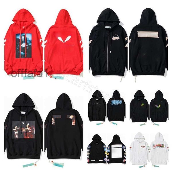 1 Dupes Reps Hoodrich Pull Polo de manga larga con capucha para mujer con cremallera completa Y2k Up Diseñador para hombre Hoddie Offwhite Felpa White 3KW8