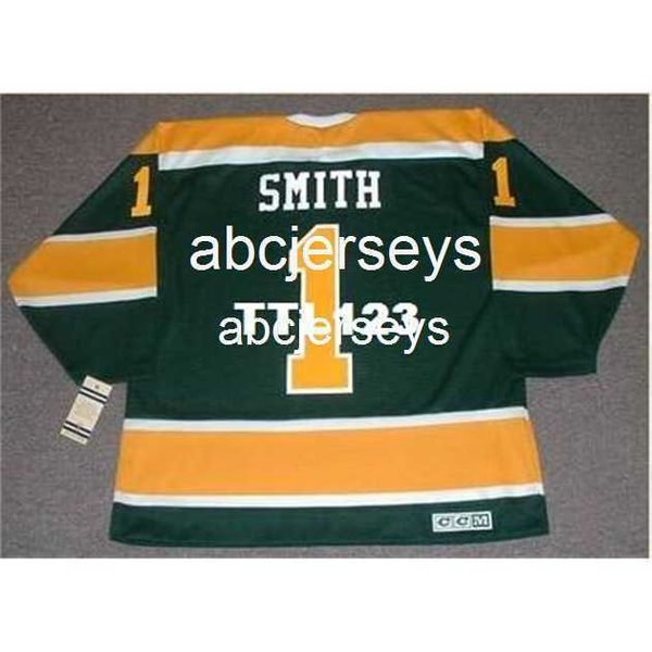 # 1 GARY SMITH California Golden Seals 1970 CCM Vintage Home Hockey Jersey Stitch n'importe quel numéro de nom